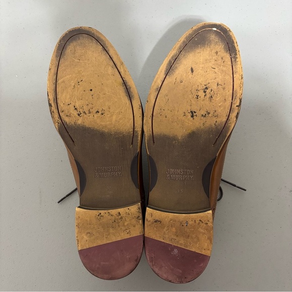 Johnston & Murphy Brown Leather Cap Toe Men's Dress Shoes Oxfords 9.5M - Picture 11 of 13